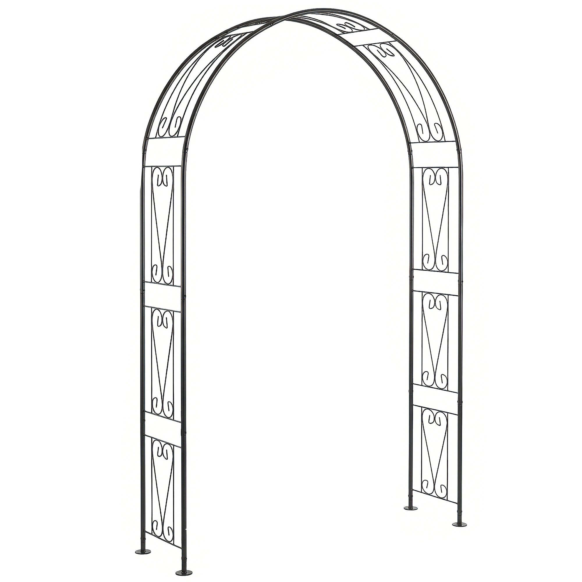 Metal Outdoor Garden Arch Trellis 246cm High - Velmora