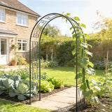 Metal Outdoor Garden Arch Trellis 246cm High - Velmora