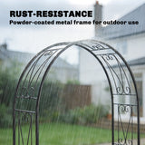 Metal Outdoor Garden Arch Trellis 246cm High - Velmora