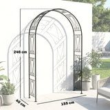 Metal Outdoor Garden Arch Trellis 246cm High - Velmora