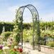 Metal Outdoor Garden Arch Trellis 246cm High - Velmora