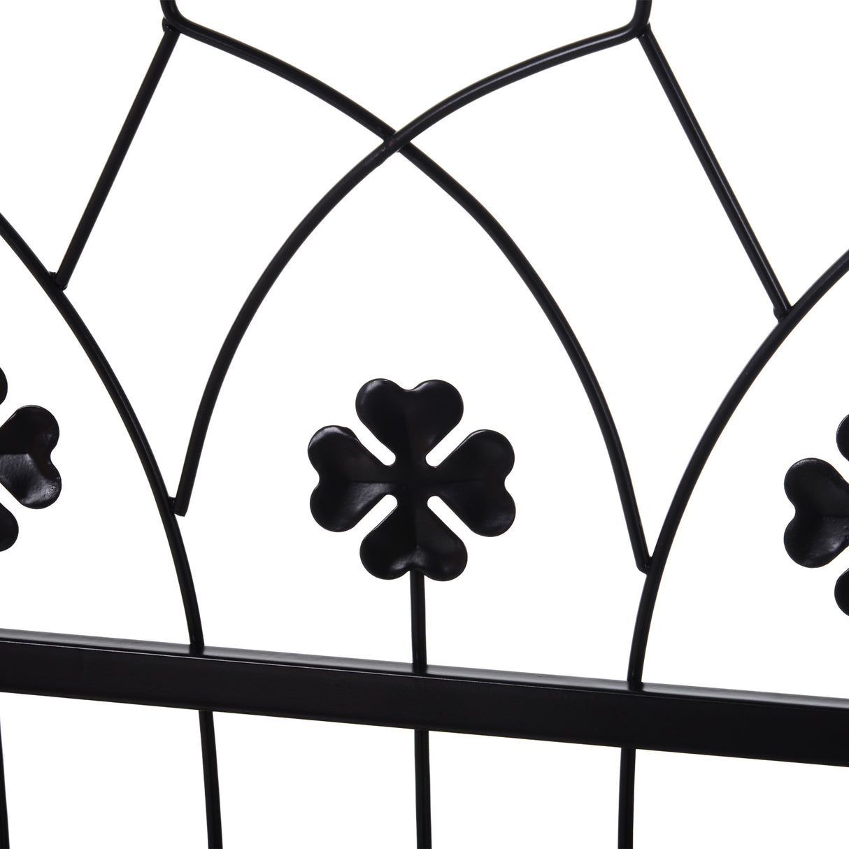 Metal Outdoor Garden Arch Trellis With Gate 212cm High - Velmora