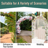 Metal Outdoor Garden Arch Trellis With Gate 212cm High - Velmora