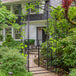 Metal Outdoor Garden Arch Trellis With Gate 212cm High - Velmora
