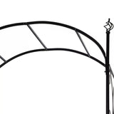 Metal Outdoor Garden Arch Trellis With Gate 215cm High - Velmora
