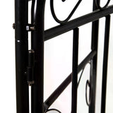Metal Outdoor Garden Arch Trellis With Gate 215cm High - Velmora