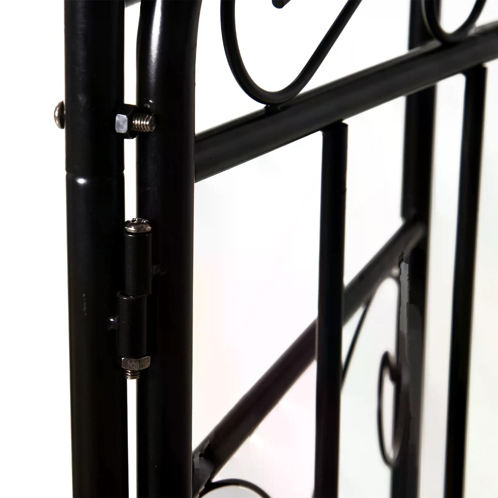 Metal Outdoor Garden Arch Trellis With Gate 215cm High - Velmora