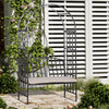 Metal Outdoor Garden Bench 114cm Wide With Arch And Cushion - Velmora