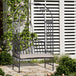 Metal Outdoor Garden Bench 114cm Wide With Arch And Cushion - Velmora