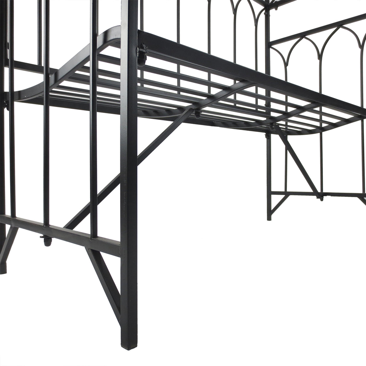 Metal Outdoor Garden Bench 115cm Wide With Arch - Velmora