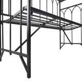 Metal Outdoor Garden Bench 115cm Wide With Arch - Velmora