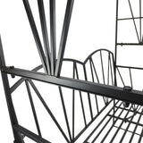 Metal Outdoor Garden Bench 203cm Wide With Arch - Velmora