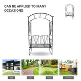 Metal Outdoor Garden Bench 203cm Wide With Arch - Velmora