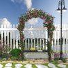 Metal Outdoor Garden Bench 203cm Wide With Arch - Velmora