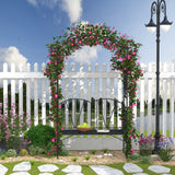 Metal Outdoor Garden Bench 203cm Wide With Arch - Velmora