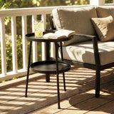 Metal Outdoor Garden Patio Side Table Round - Velmora