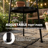 Metal Outdoor Garden Patio Side Table Round - Velmora