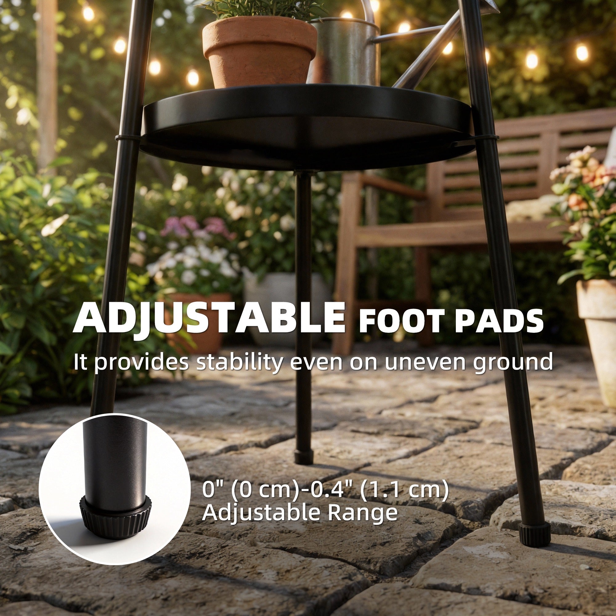 Metal Outdoor Garden Patio Side Table Round - Velmora