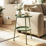 Metal Outdoor Garden Patio Side Table Round - Velmora