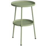 Metal Outdoor Garden Patio Side Table Round - Velmora