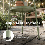 Metal Outdoor Garden Patio Side Table Round - Velmora