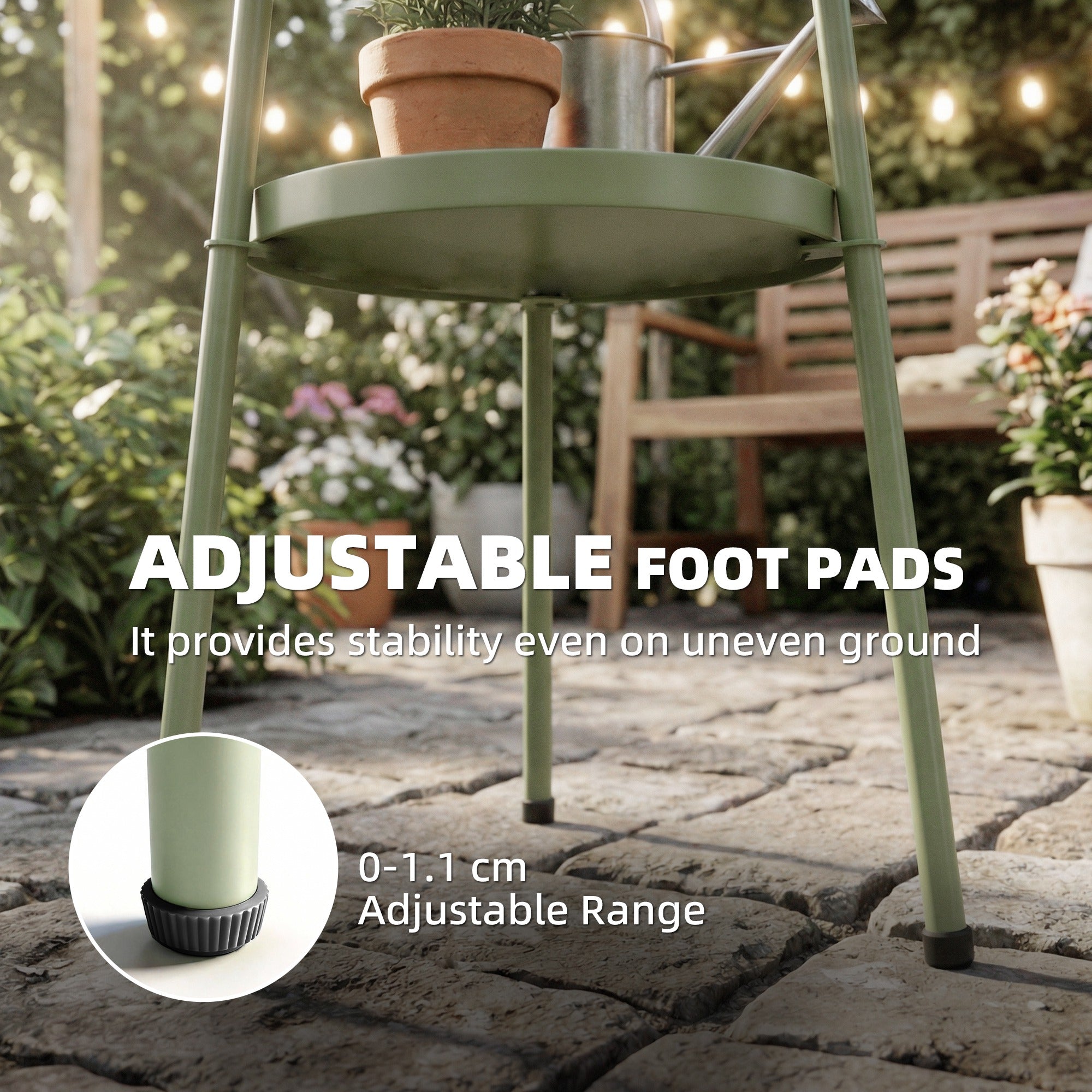 Metal Outdoor Garden Patio Side Table Round - Velmora