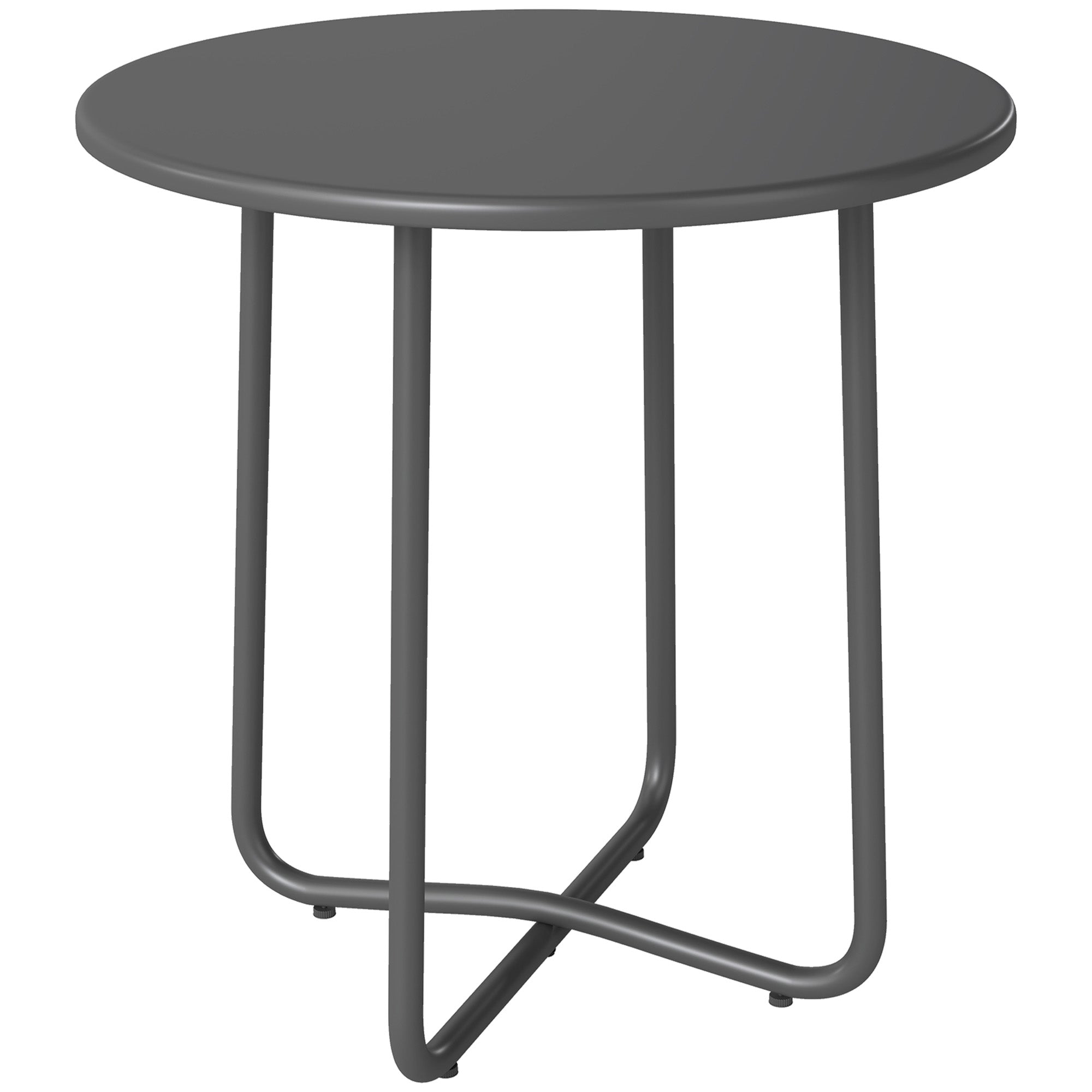 Metal Outdoor Garden Side Table Round - Velmora