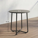 Metal Outdoor Garden Side Table Round - Velmora