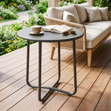 Metal Outdoor Garden Side Table Round - Velmora