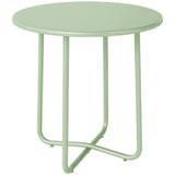 Metal Outdoor Garden Side Table Round - Velmora