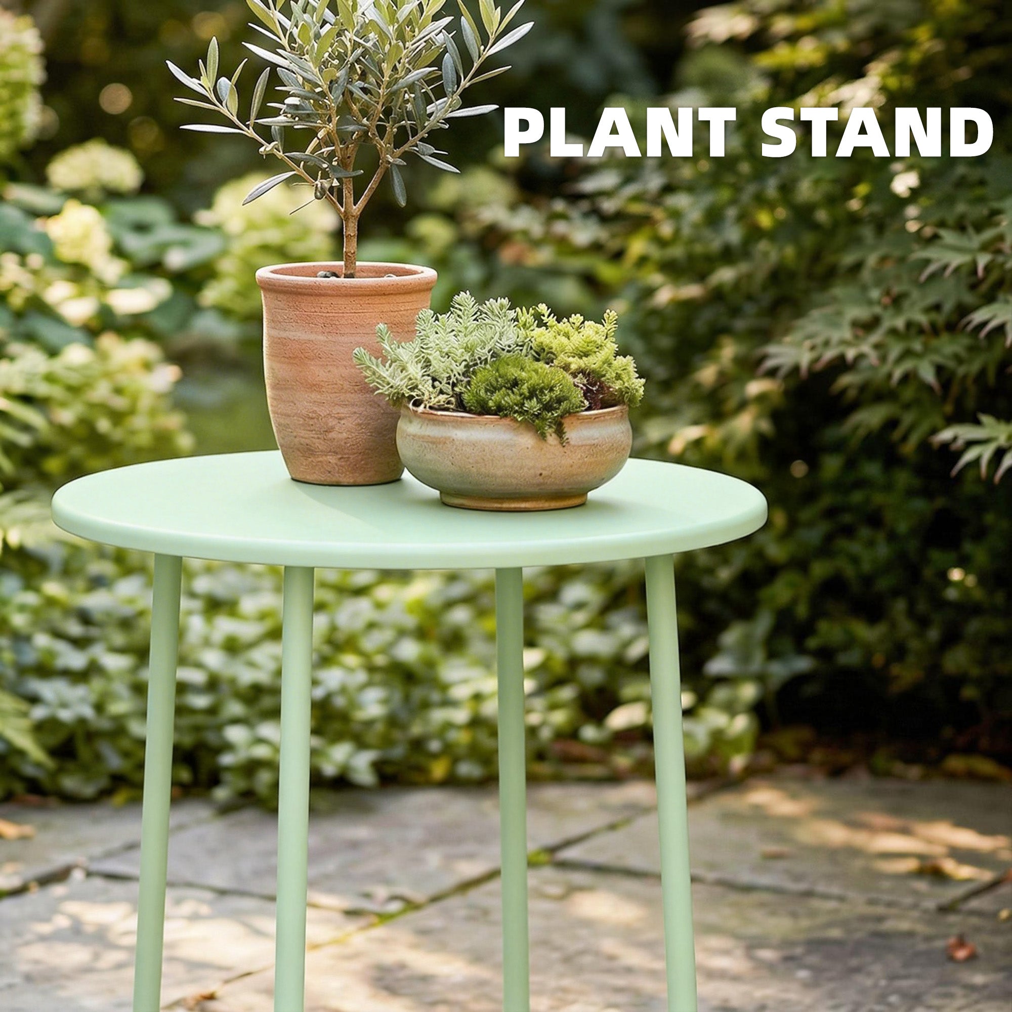 Metal Outdoor Garden Side Table Round - Velmora