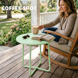 Metal Outdoor Garden Side Table Round - Velmora