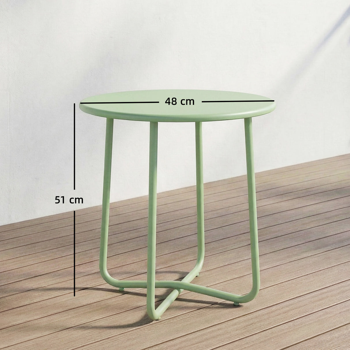 Metal Outdoor Garden Side Table Round - Velmora