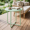 Metal Outdoor Garden Side Table Round - Velmora