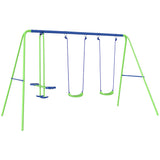 Metal Outdoor Garden Swing Set for Backyard and Play Set for Toddlers - Velmora