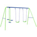 Metal Outdoor Garden Swing Set for Backyard and Play Set for Toddlers - Velmora
