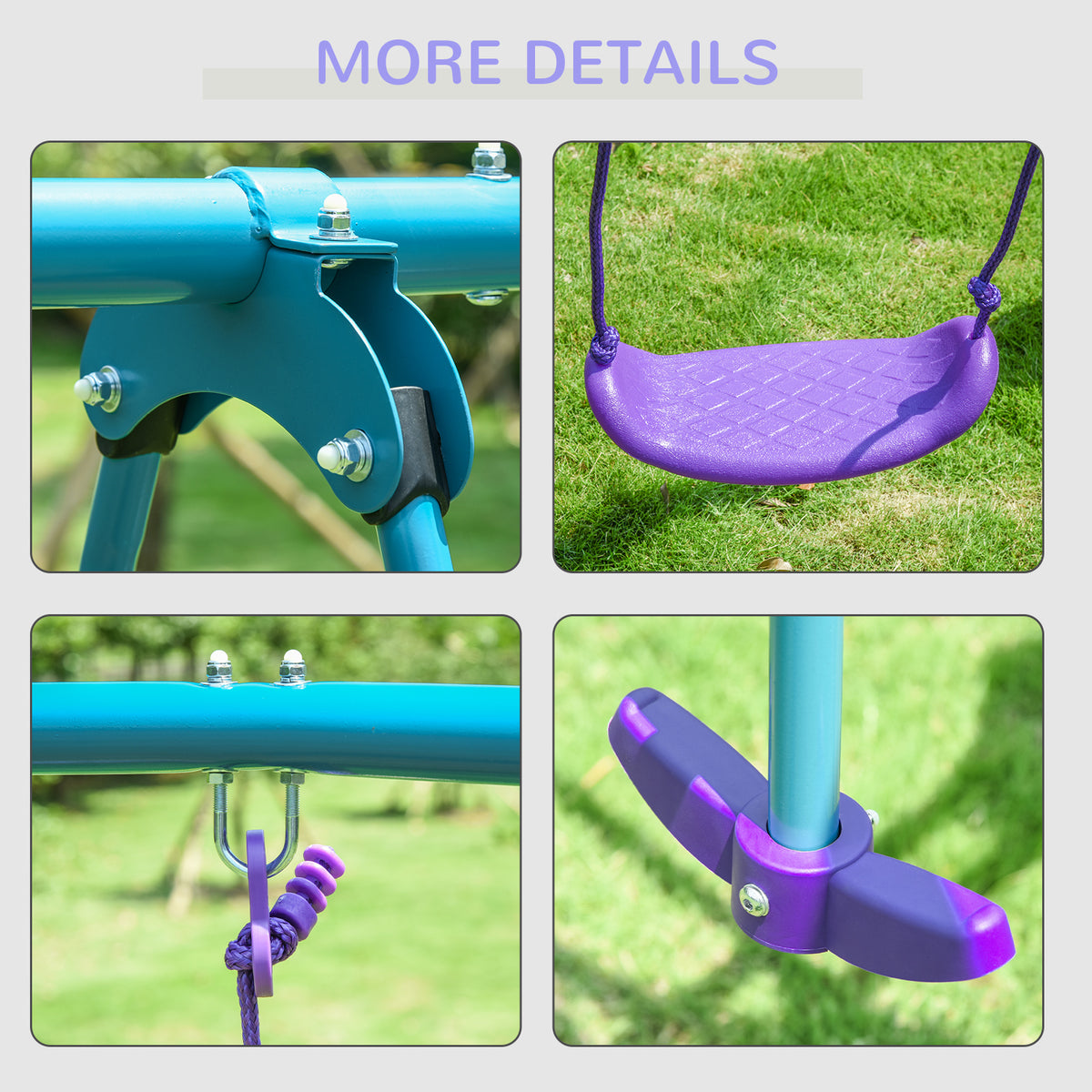 Metal Outdoor Garden Swing Set for Backyard and Play Set for Toddlers - Velmora