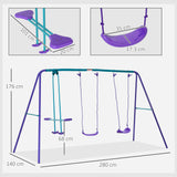 Metal Outdoor Garden Swing Set for Backyard and Play Set for Toddlers - Velmora