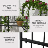 Metal Outdoor Patio Garden Bench 115cm Wide With Arch - Velmora