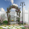 Metal Outdoor Patio Garden Bench 115cm Wide With Arch - Velmora
