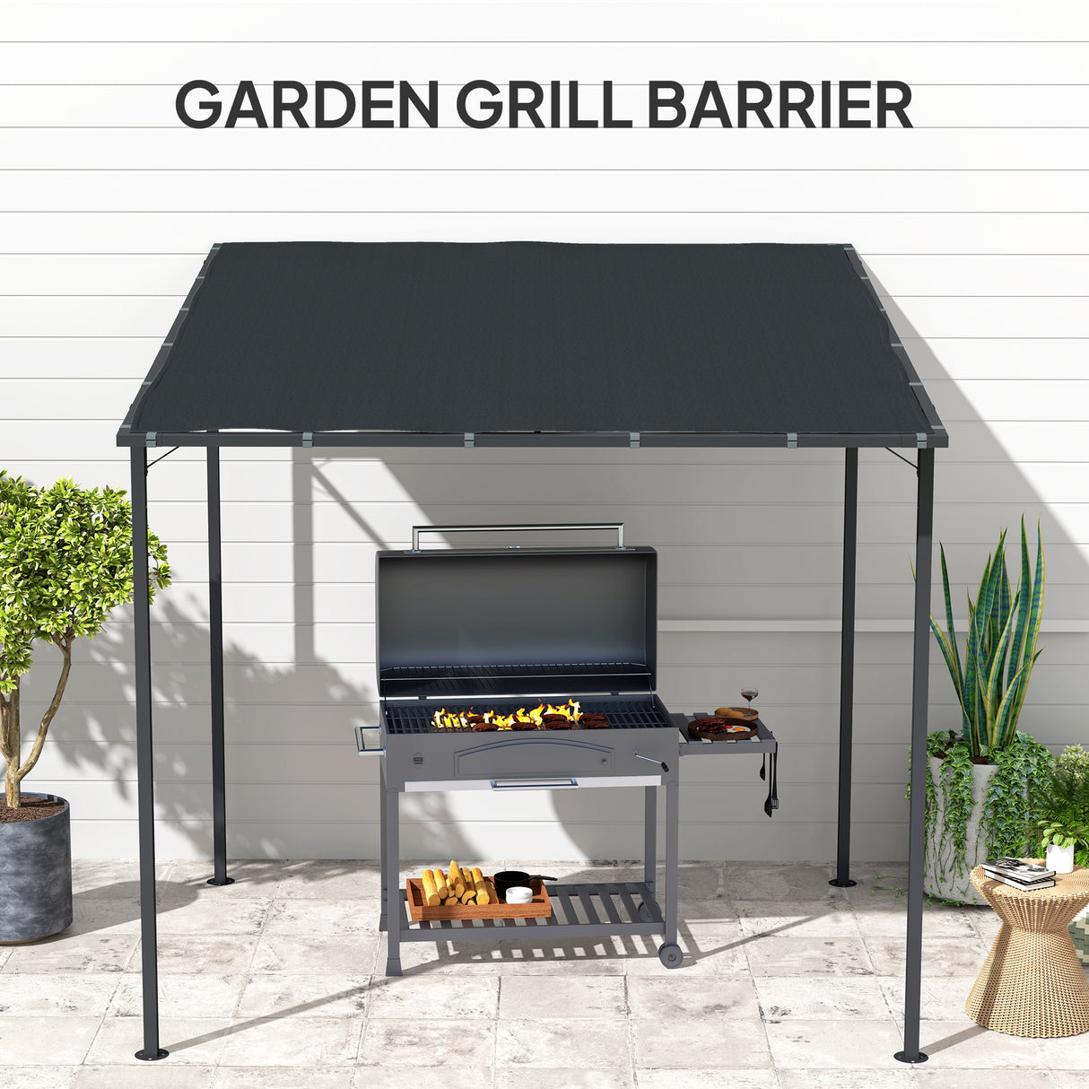 Metal Pergola Gazebo 238cm Width x 238cm Depth - Velmora