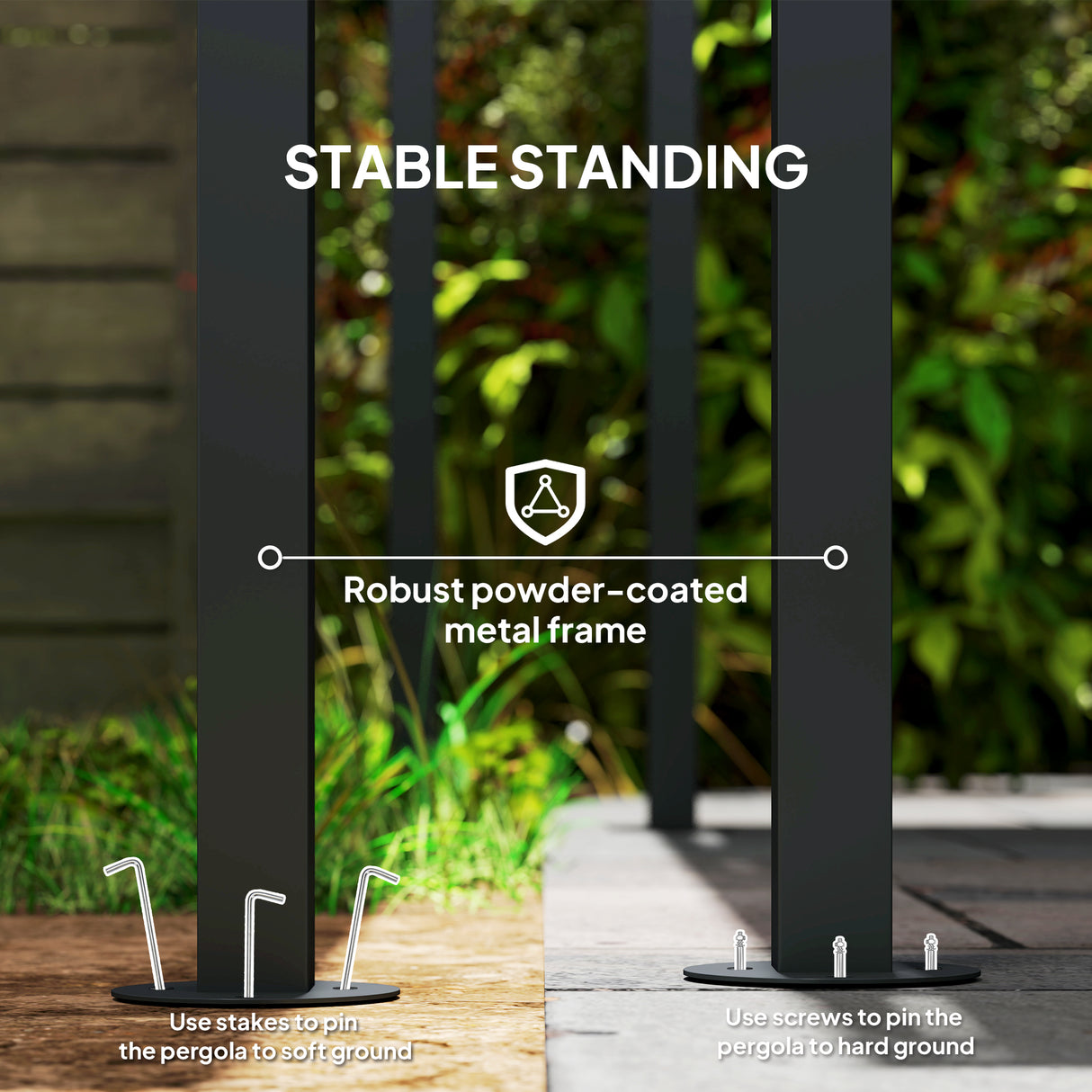 Metal Pergola Gazebo 238cm Width x 238cm Depth - Velmora