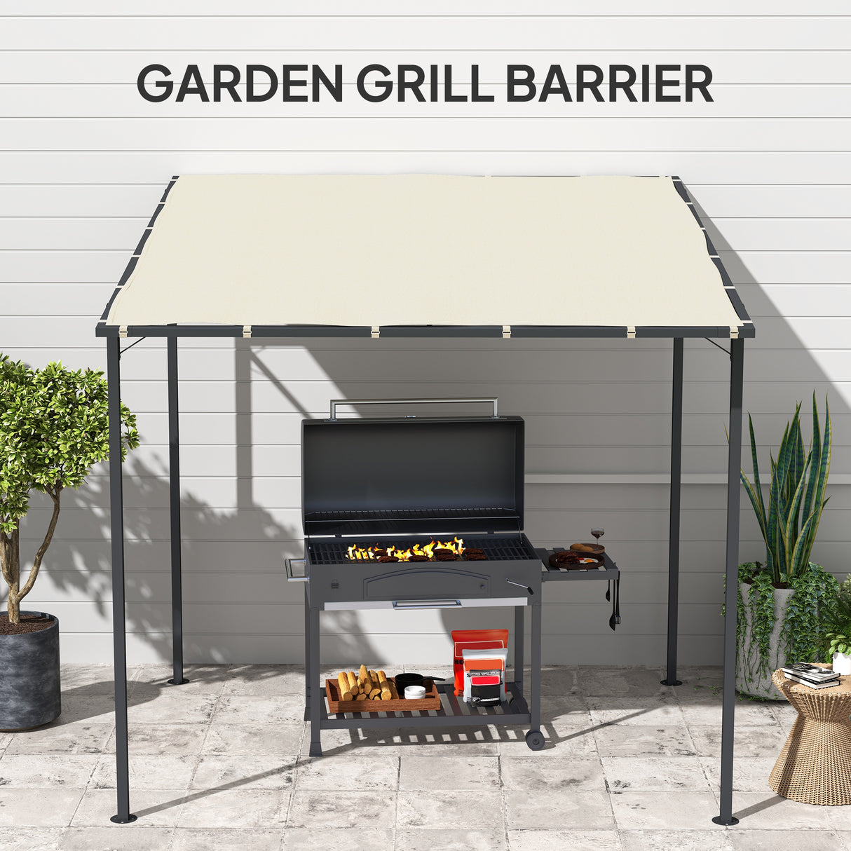 Metal Pergola Gazebo 238cm Width x 238cm Depth - Velmora