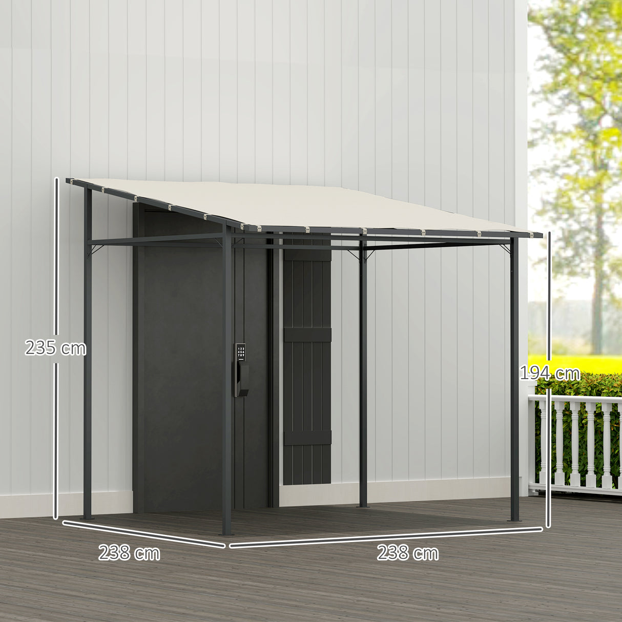 Metal Pergola Gazebo 238cm Width x 238cm Depth - Velmora