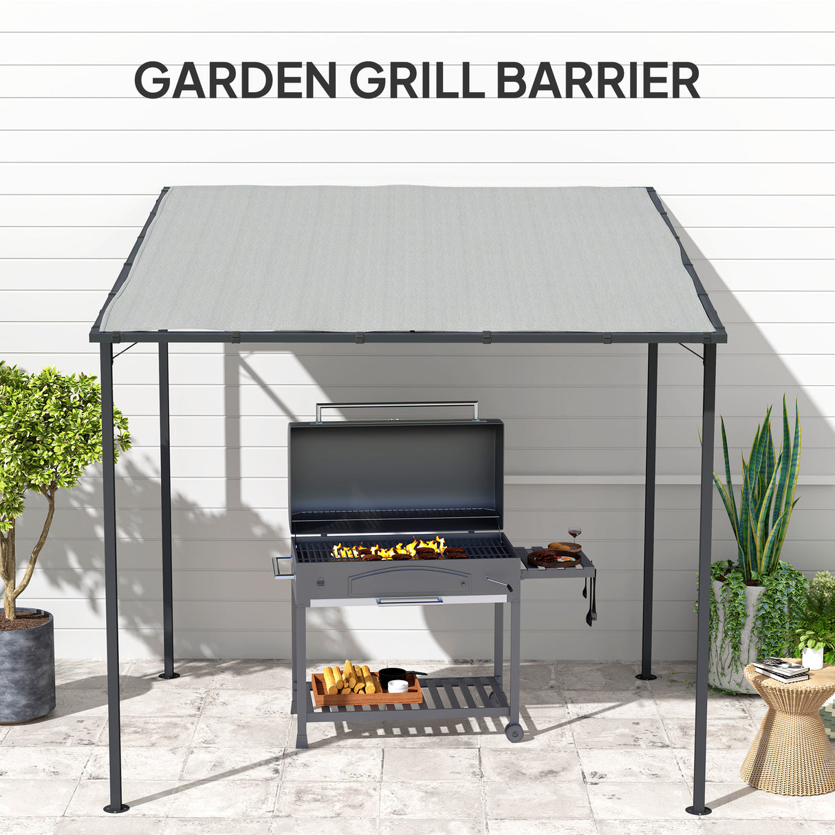 Metal Pergola Gazebo 238cm Width x 238cm Depth - Velmora
