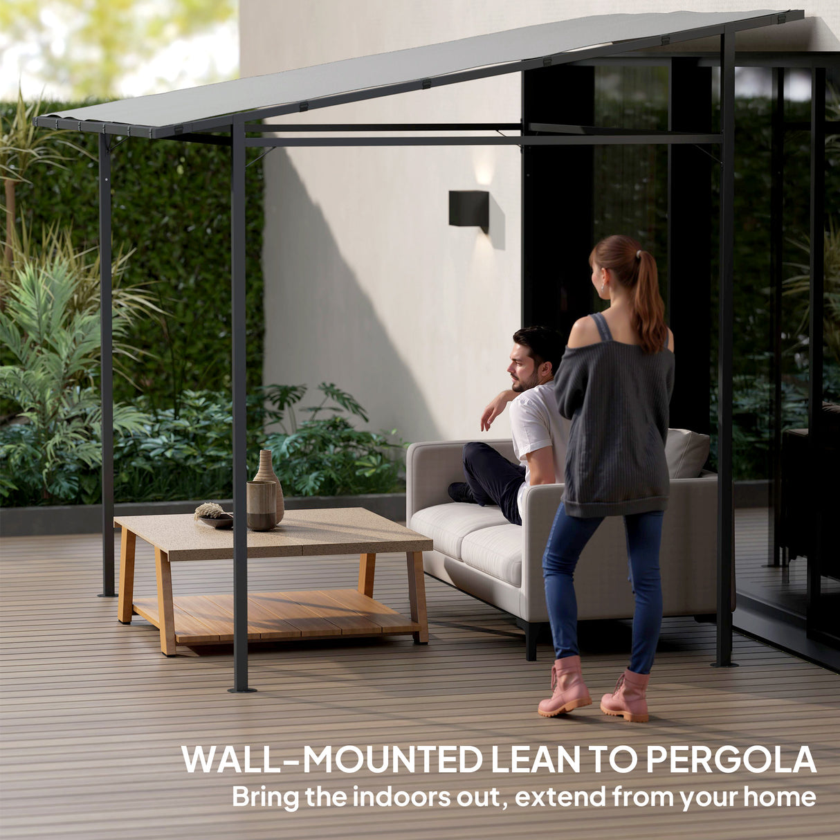 Metal Pergola Gazebo 238cm Width x 238cm Depth - Velmora