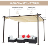 Metal Pergola Gazebo Awning Retractable Canopy 350cm Width x 350cm Depth - Velmora