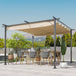 Metal Pergola Gazebo Awning Retractable Canopy 350cm Width x 350cm Depth - Velmora