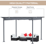 Metal Pergola Gazebo Awning Retractable Canopy 350cm Width x 350cm Depth - Velmora