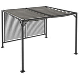 Metal Pergola With Retractable Fabric Roof 280cm Width x 300cm Depth - Velmora
